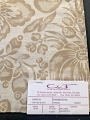 COWTAN & TOUT Fiorentina in Oyster 17 1/8 x 17 7/8″ Floral Fabric Sample