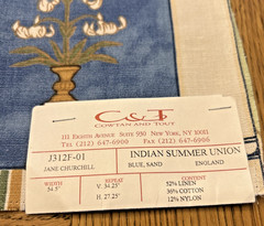 Jane Churchill Indian Summer Blue J312F-01 Fabric Remnant 26″ x 26″ Cowtan
