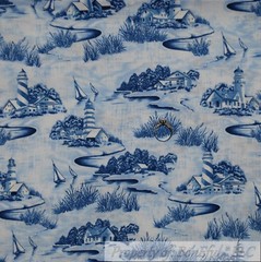 BonEful Fabric FQ Cotton Quilt Blue White B&W Tree Green Leaf Red Cardinal Bird