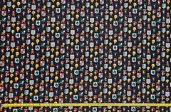 ATTACK ON TITAN CHIBI BLACK ANIME 1 YARD FABRIC ( 36″ X 58″ ) BRAND NEW
