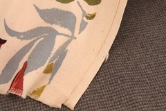 36″ L x 50″W Vintage Tropicana Hand Printed Fabric Large Tropical Flower Leaf