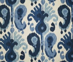 Still Water in Cobalt BTY 54″ Wide P Kaufmann 100% Cotton Slub Duck Ikat