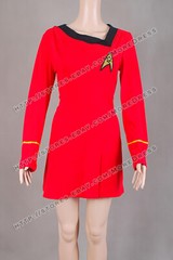 Uniform for Star Trek Cosplay Costume TOS Duty Girls Dress Red Cotton