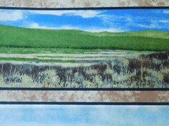 1 yard cotton quilt fabric MUSTANG MEADOW Nancy Glazier SSI South Sea Import BTY