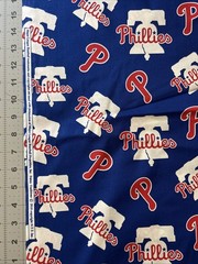 MLB Philadelphia PHILLIES Baseball 1/2 yard (18 by 58”) Cotton Fabric