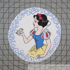 BonEful Fabric Cotton Quilt VTG Disney Snow White Applique Block Boutique Girl L