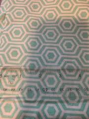 Cotton Fabric, teal hexagon geometric, 9″ x 21″, washable, scrap