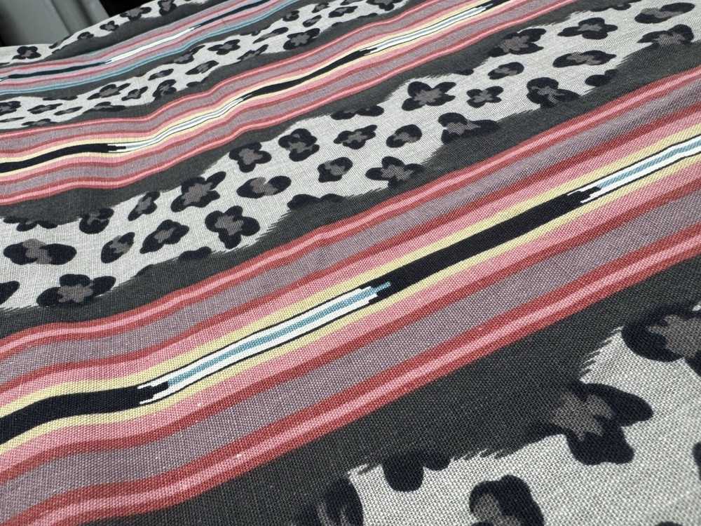 Muted Southwestern Cheetah Aztec Stripe Cotton Decor Fabric P. Kaufmann #56