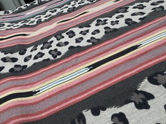 Muted Southwestern Cheetah Aztec Stripe Cotton Decor Fabric P. Kaufmann #56