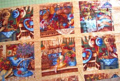 23″ x 44″ Cotton Fabric “Country Home” by SSI, 12″ Squares , Makes 6 Blocks