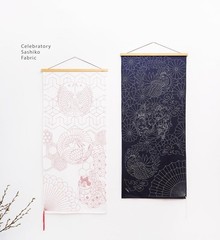 Sashiko Embroidery Cloth Seven Lucky Gods 60x108cm COSMO Pre-Printed Japan