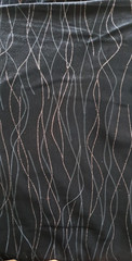 Knit Velveteen Black w/ Silver Metallic Threads Fabric 65” wide by 1.75 yards