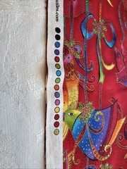 Holiday Celebrations By Laurel Burch Birds Christmas Red & Purple Fabric 2 Yards