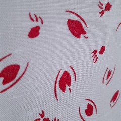 Vintage Wamsutta OTC Cotton White and Red Abstract Print Fabric 1 1/2 yards