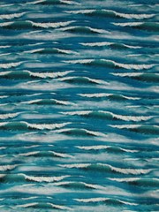 WATER WAVES LAKES OCEAN DEEP BLUES COTTON FABRIC FQ
