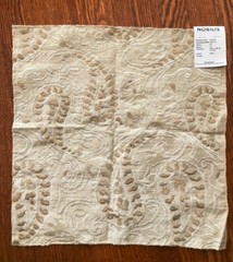NOBILIS Moghol in Taupe, Tan & Ivory 17 1/2″ sq Textured Paisley Fabric Sample