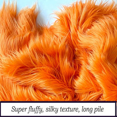 Bianna Vivid Orange Faux Fur Fabric, 60 Inches Wide Options, American Seller, Lu