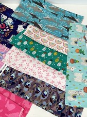 14 Print Fabric Blocks Rainbows Bunnies Horses Hedgehogs Sharks Quilting Crafts