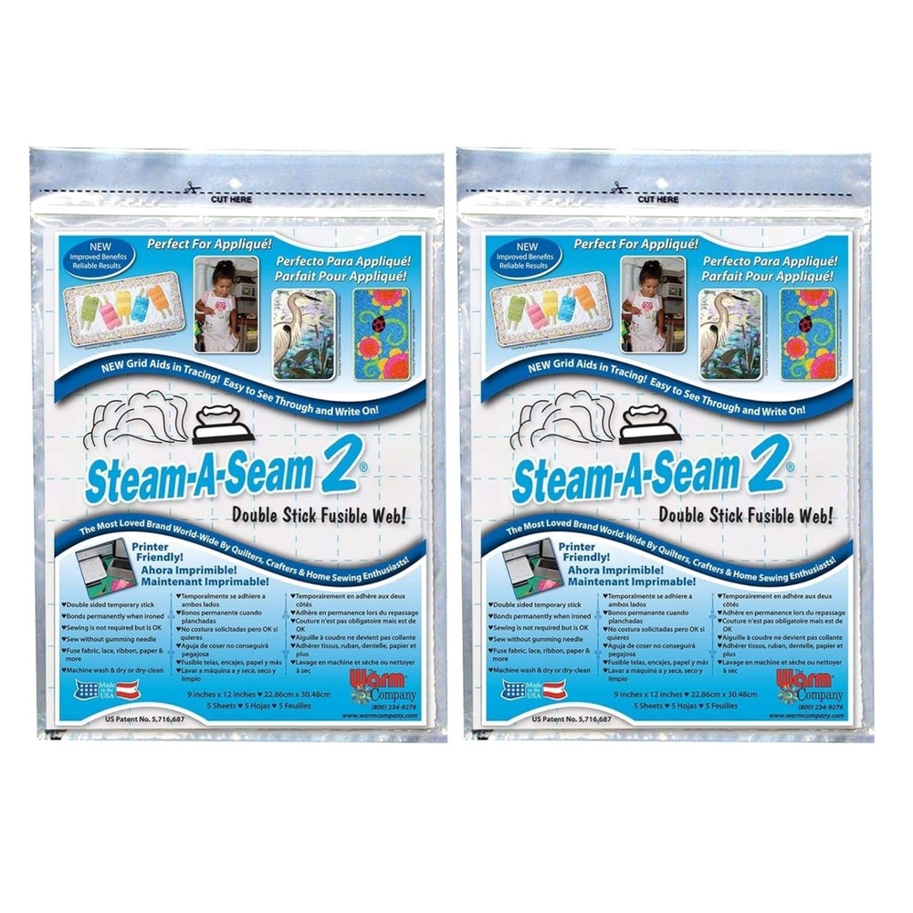10 Sheets of Double Sided Fusible Web, 9″x12″, Perfect for Crafting Projects