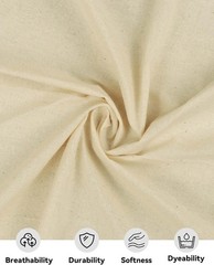 Natural Unbleached Cotton Muslin 63″ x 5 Yards – Perfect for Sewing Projects