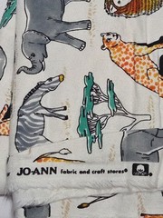 Flannel Fabric Snuggle Joanns Cream Safari Animal 60×40″ Lion Elephant Giraffe