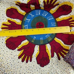 African Fabric Ankara Hands Clock Watch Red Brown Gold Green Blue 108×45″