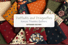 Moda DAFFODILS & DRAGONFLIES 9708 13 Red Poppy KANSAS TROUBLES Quilt Fabric