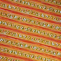 Orchids Floral Stripe Fabric Orange by Joann BY THE YARD 100% Cotton