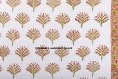 Canvas Upholstery Fabric Hand Block Printed 50″ wide Cotton Fabric by the yard