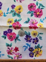 45″ X 22.5″ Floral Cotton Linen Sewing Craft Quilting Fabric Remnant Colorful