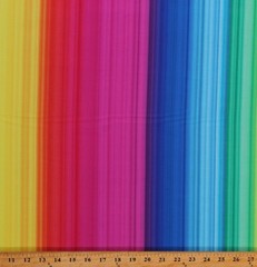 Cotton Rainbow Stripes Ombre Patterned Colorful Fabric Print by the Yard D480.38