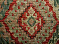 Rosso Kilim Chenille Fabric Curtain Upholstery Cushion Throws Footstool Use