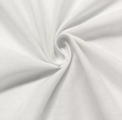 Pure White Fabric T130 Cotton / Poly Material Super Soft 66 inches wide.
