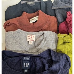 Lot 11 100% Merino Wool Sweaters Cutter Crafter Upcycle Fall Colors J.Crew
