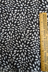 Cotton Poly Fabric 3-1/2 yds x 45″ wide Black & White Tear/Rain Drops Design