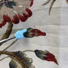 Schumacher J H Thorp JACOBEAN PRINTED CREWEL Cotton Linen Fabric ~ 3.25 yds READ