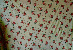 Vtg 80s Klopman Mills Floral Bouquet Cotton Stretch Knit Fabric Tan 48″x62″ w PC