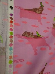 Tula Pink Cotton Fabric 1 Fat Quarter My Hippos Don’t Lie on Pink 18″ x 21