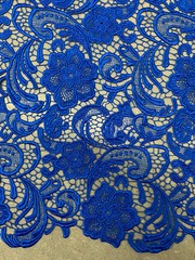 Maggie ROYAL BLUE Guipure Venice Heavy Lace Fabric by the Yard – 10019