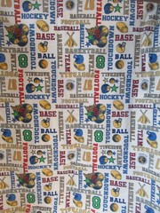 LSPORTS THEME FOOTBALL BASEBALL HOCKEY FLANNEL COTTON FABRIC SBTYX 44″ NEW