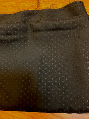 NEW FABRIC – 3 YDS. BLACK ON BLACK SILK – 44″ WIDE -TINY DIAMOND SHAPES PATTERN