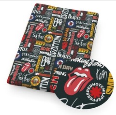 Rock Band Beatles Bands Music 100% Cotton craft fabric 20×55″ 1142945 half meter