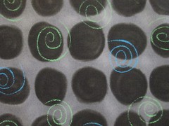 Harmony Swirls Gorgeous Green Blue Black White Cotton Fabric FQ