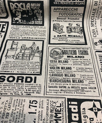 Newspaper Sepia Sordi Cotton Multipurpose Fabric by the yard