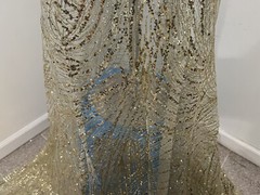 GOLD Sprinkles Glitter Sequins lace fabric 50″ width Sold By The Yard