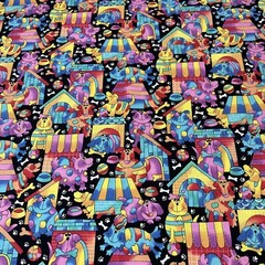 Giggles By Hoffman International Fabrics Dogs Rainbow Stripes Bright 34 Inches