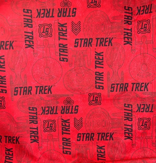 STAR TREK red/black ships cotton print Fabric-Piece #1-SOLD BY THE HALF YARD