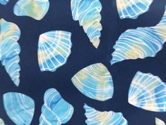 Blue Shell Outdoor Upholstery Fabric Teal Navy Patio Deck Cushion By The Yard