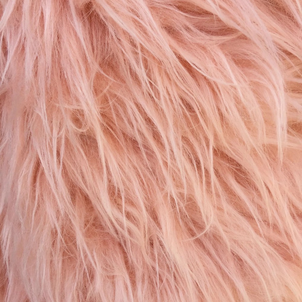 Eden PEACH Shaggy Long Pile Soft Faux Fur Fabric by the Yard