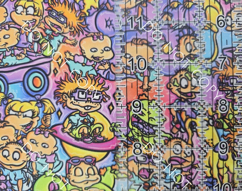 Custom Cotton Woven Fabric TV Show Rugrats Sketch By The 1/4 Yard 9×56